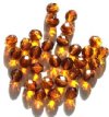 25 8mm Faceted Two Tone Topaz Dark Topaz Firepolish Beads